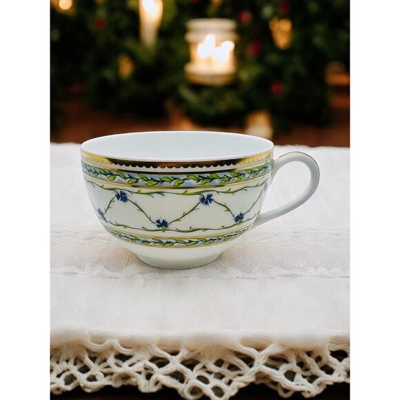 Limoges Tea Cup-Raynaud Allee Royale-Paris France-Breakfast Cup Only-Blue Flower - Picture 8 of 8